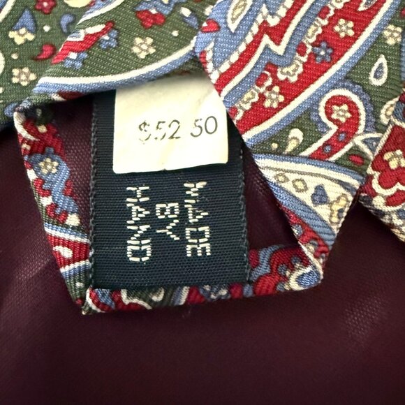 Vintage NOS Polo Ralph Lauren Paisley Necktie Silk Hand Made Preppy Collegecore - Picture 6 of 10